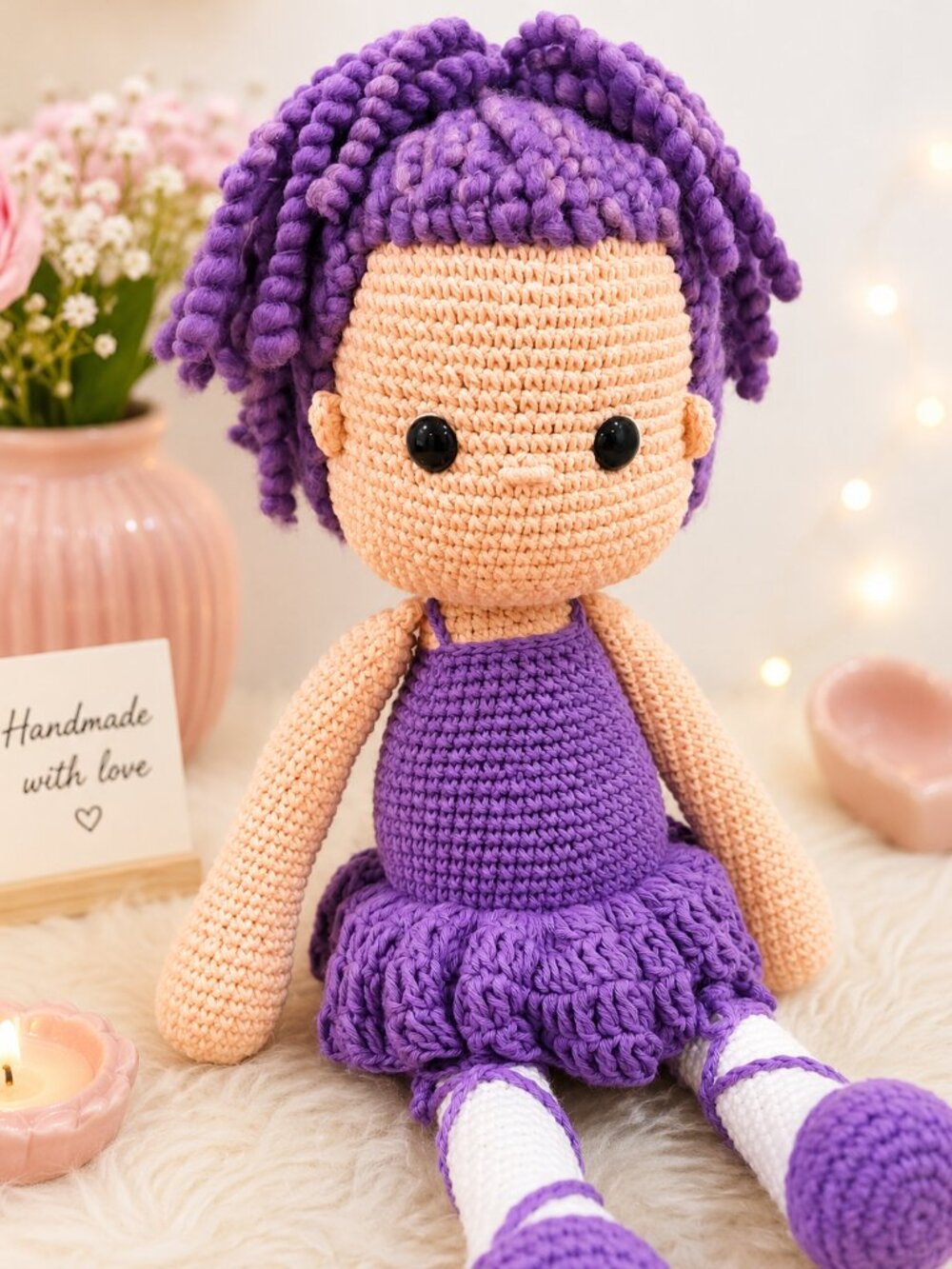 Handmade Crochet Doll – Purple Amigurumi Doll